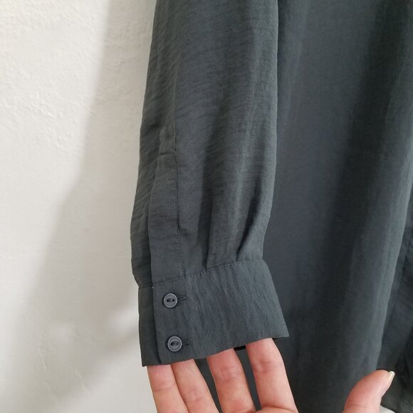 COS Long Sleeve Gray Button Up Shirt Dress Size 6 - Picture 3 of 6